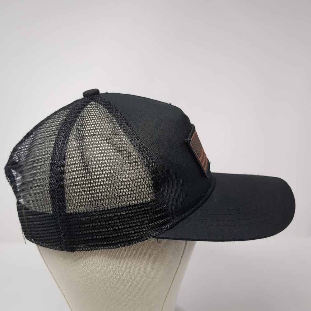 American Flag Patch Snapback Trucker Hat Black On… - image 5